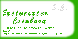 szilveszter csimbora business card